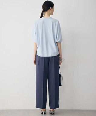 ICB FluidBackSatin ワイドストレートカーゴパンツ ダルブルー