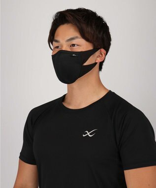 CW-X 【UNISEX】スポーツマスク　息がしやすい３D設計　フィットしやすいノーズワイヤー　メッシュ　/ワコール　HYR701 ブラック