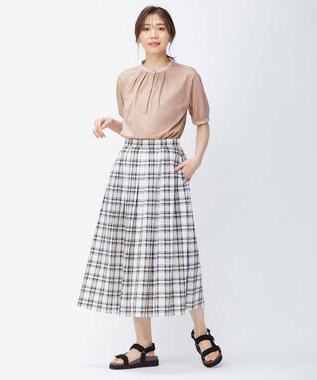 J.PRESS LADIES 【洗える】BEZ Cリネンマドラス スカート ピンク系3
