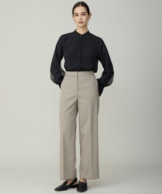 ICB L 【先行予約】 オーガンコンビシャーティング シアーレイヤードスリーブブラウス ブラック