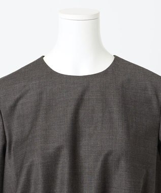 23区 【R(アール)】ウールトロストレッチ バルーン ブラウス グレー系