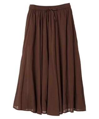 Green Parks インド綿　ふんわりボイルロングスカート Brown