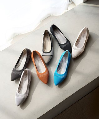 steppi 【洗える/撥水】パターンメッシュ パンプス ブルー