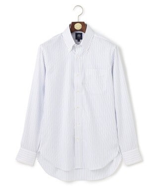 J.PRESS MEN 【PREMIUM PLEATS / 形態安定】スーピマコットンオルタネートストライプ  シャツ/B.D. サックスブルー系1