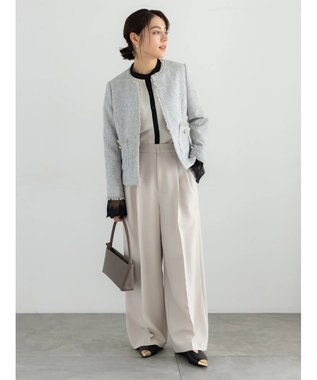 Te chichi 【セレモニーアイテム】ツイードノーカラージャケット グレー