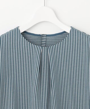 J.PRESS LADIES L 【WEB限定】 ピンストライプジャージー ボリュームスリーブ カットソー グリーン系1