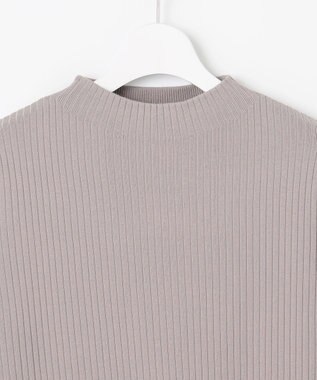 J.PRESS LADIES L 針抜きフライス リブ ボトルネック カットソー グレージュ系