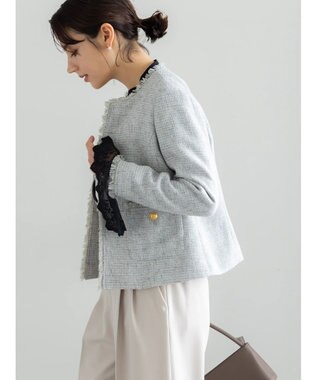 Te chichi 【セレモニーアイテム】ツイードノーカラージャケット グレー