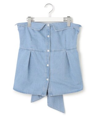 23区 【洗える】ライトダンガリー ビスチェ ライトインディゴ