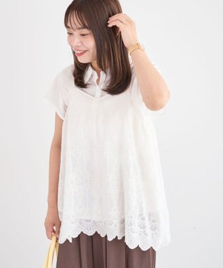 Green Parks ＳＥＴ２点刺しゅうキャミ＋シャツ