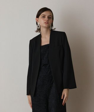 ダブルクロスノーカラージャケット