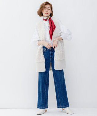 23区 マップ柄スカーフ レッド系