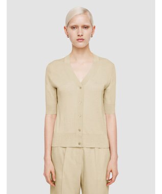  【洗える】スーパーファインコットンシルク　ショートスリーブカーディガン