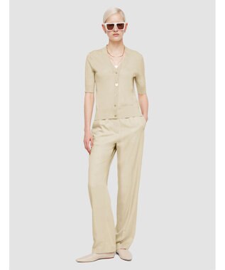 JOSEPH 【洗える】スーパーファインコットンシルク　ショートスリーブカーディガン Quail