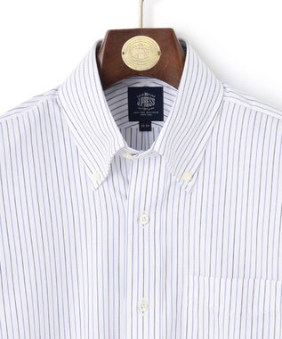 J.PRESS MEN 【KING SIZE】【PREMIUM PLEATS / 形態安定】スーピマコットンオルタネートストライプ  シャツ/B.D. サックスブルー系1