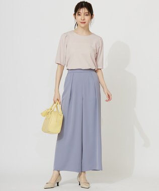 ANY SIS 【接触冷感・UVカット・洗える】ハイストレッチスムースタックスリーブ カットソー アイボリーベージュ