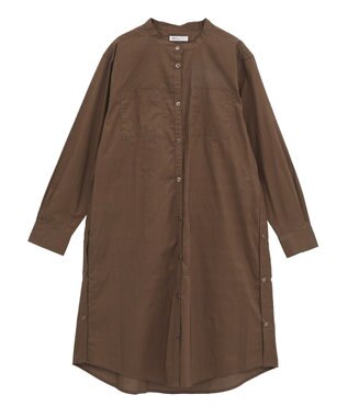 CRAFT STANDARD BOUTIQUE バンドカラーロングシャツチュニッ Brown