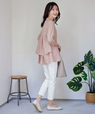 Tiaclasse L 【洗える】バックタックフレアチュニック ピンク