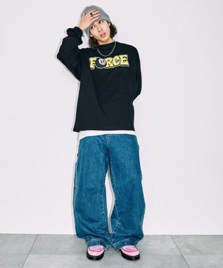 WEGO 【SETITEM】アクセ付きグラフィックロンT ブラックその他