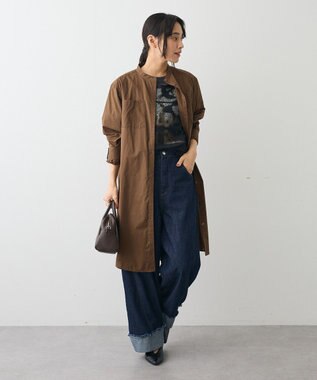 CRAFT STANDARD BOUTIQUE バンドカラーロングシャツチュニッ Brown