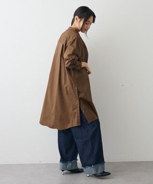 CRAFT STANDARD BOUTIQUE バンドカラーロングシャツチュニッ Brown