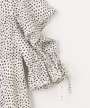 Feroux 【洗える】ショルダーオープンドット ワンピース ホワイト系5