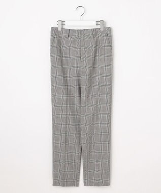 J.PRESS LADIES L アルガンシルク チェック テーパード パンツ ライトグレーチェック系
