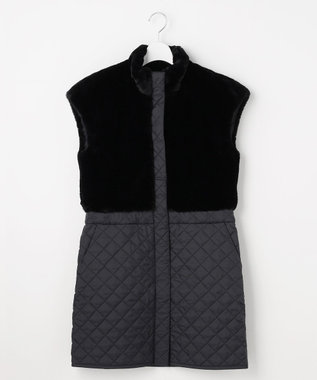 23区GOLF 【WOMEN】ファー＆キルトコンビワンピース ブラック系