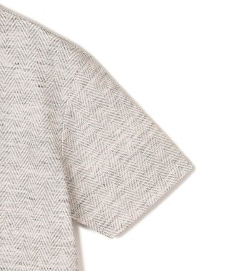 JOSEPH HOMME トップヘリンボンジャージー　クルーネックTシャツ ライトグレー系