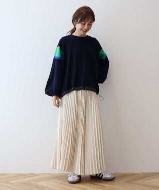 AMERICAN HOLIC 異素材ドロストラインスウェット Off White