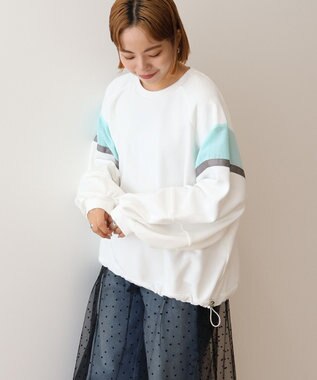 AMERICAN HOLIC 異素材ドロストラインスウェット Off White