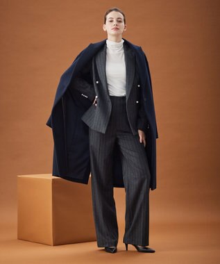 BEIGE， MARCEAU / ストライプパンツ C.Gray × White Line