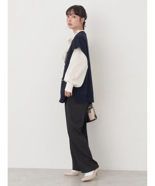 earth music&ecology 金ボタンニットベスト Navy