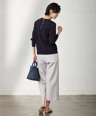 J.PRESS LADIES 【洗える】 PRINCESS クルーネック ニット ネイビー系