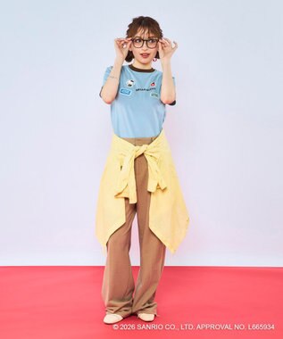 OP／FILA 【Ocean Pacific×ハローキティ】ワッペンリンガーチビTシャツ ブルー