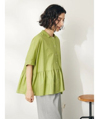 CRAFT STANDARD BOUTIQUE ペプラムブラウス Lime Green