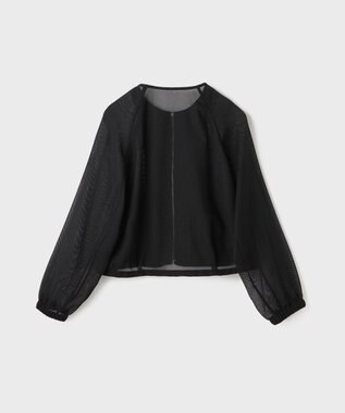 GRACE CONTINENTAL ノーカラーカラミブルゾン ブラック