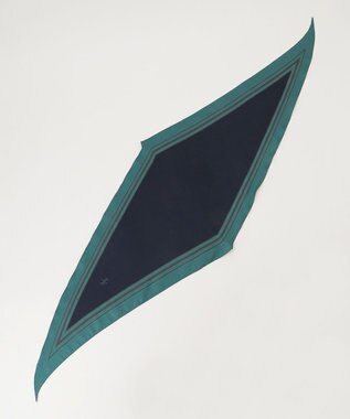 自由区 ロゴダイヤ スカーフ ネイビー×ミントグリーン