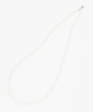 ANY 【コサージュ付】二連パールロングネックレス グレー系