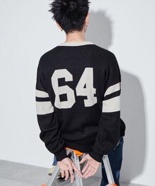 WEGO 【ユニセックス着用ITEM】ジャガードスリーブラインプルオーバー ブラック