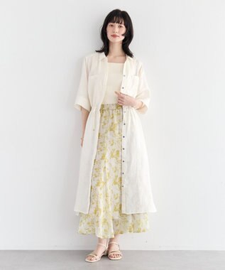 YECCA VECCA フレンチリネンドロストワンピース