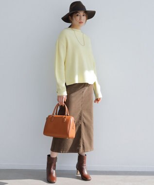 23区 【洗える】23区DENIM ベルベットストレッチ Aライン スカート モカ