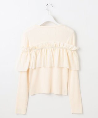 Feroux 【洗える】3way フリルニットトップス アイボリー系