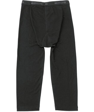 WACOAL MEN 綿混インナー ボトム ひざ下丈 しっかりあたたかい 保温性 肌側起毛 ストレッチ素材 前開き メンズ GS6020 /ブロス ブラック