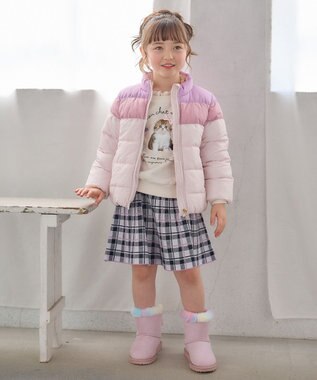 ANY KIDS フェイクムートン リボン ブーツ レインボー