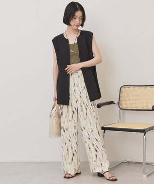 AMERICAN HOLIC 【イージーケア】リネンライクペプラムベスト Black