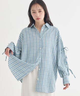 earth music&ecology 【予約】アソートチェックシャツ チェックサックス