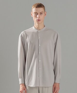 JOSEPH HOMME ウールツイストジャージー　バンドカラーシャツ アイボリー系