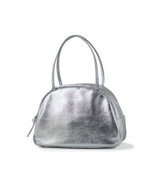 FOLNA RD ホイルレザーボストンバッグ Mサイズ シルバー