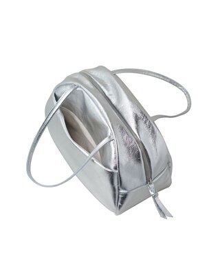 FOLNA RD ホイルレザーボストンバッグ Mサイズ シルバー